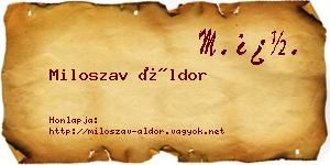 Miloszav Áldor névjegykártya